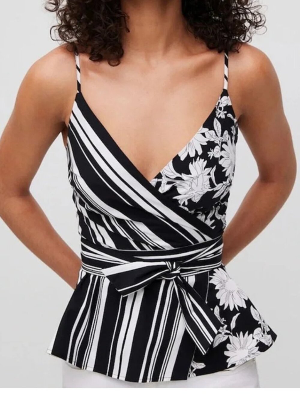 NWT camisole 10 black white WHBM